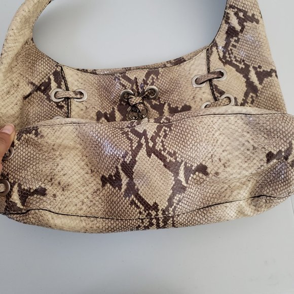 Michael Kors - Reptile print hobo bag, tassels w/silver hardware - Picture 4 of 13